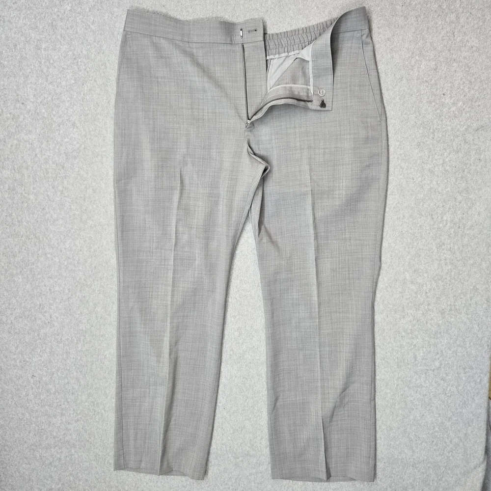 Alfani Men Pants 40W 30L Grey Dress Pants ALFATECH Zipper Button Relaxed 30